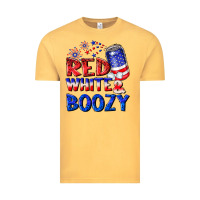 Vintage Mustard red white boozy Vintage Tee - NancyCooperArtShop