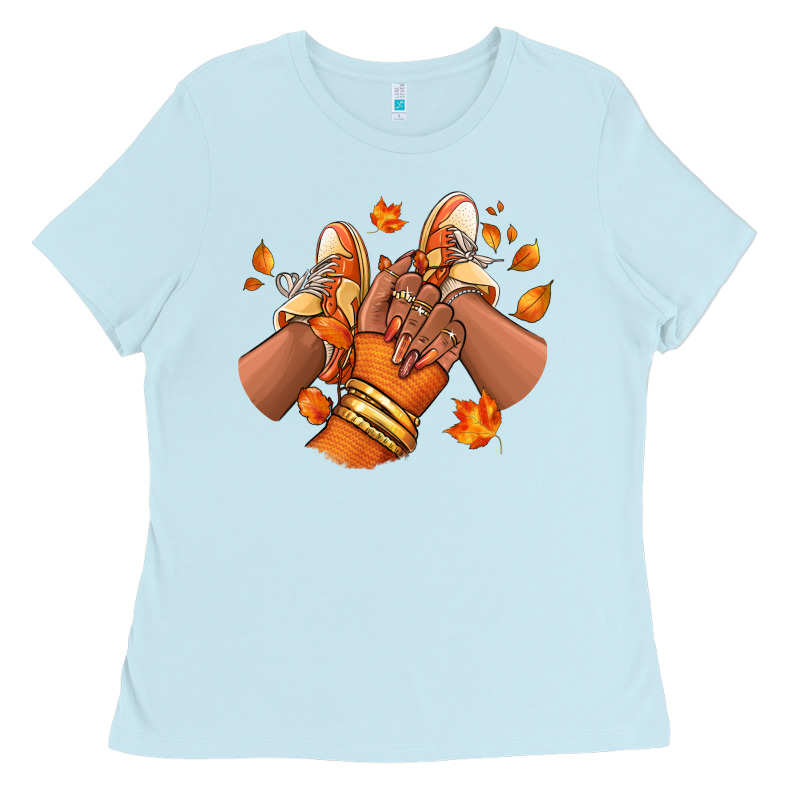 Black Girl Fall Sneakers Ladies Tee by RanaPortraitStore | Teevron