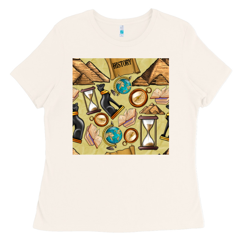 History Seamless Pattern Ladies Tee by BundleAndBundleShop | Teevron