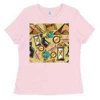 Bubblegum Pink history seamless pattern Ladies Tee - BundleAndBundleShop