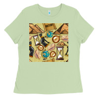 Matcha history seamless pattern Ladies Tee - BundleAndBundleShop