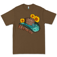 Howdy Leopard Tooled Leather Hat Premium Tee | Teevron