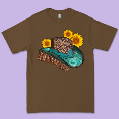 Howdy Leopard Tooled Leather Hat Premium Tee Designed By Adodesignshop