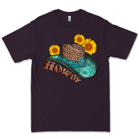 Plum howdy leopard tooled leather hat Premium Tee - AdoDesignShop