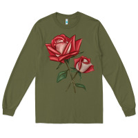 Army Green Love Rose Long Sleeve Tee - LillyAllenDesigns