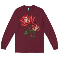 Burgundy Love Rose Long Sleeve Tee - LillyAllenDesigns