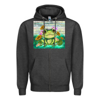 Charcoal Heather frog with sunflower Zipper Hoodie - TumblerDesignByShophia