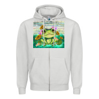 Dove Grey frog with sunflower Zipper Hoodie - TumblerDesignByShophia