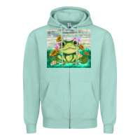 Seafoam frog with sunflower Zipper Hoodie - TumblerDesignByShophia