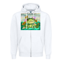 White frog with sunflower Zipper Hoodie - TumblerDesignByShophia
