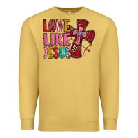 Antique Gold love like jesus Premium Sweatshirt - OliviaCreatesArt