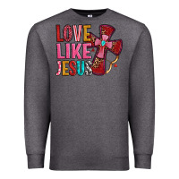 Charcoal Heather love like jesus Premium Sweatshirt - OliviaCreatesArt