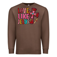 Chestnut love like jesus Premium Sweatshirt - OliviaCreatesArt