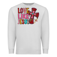 Dove Grey love like jesus Premium Sweatshirt - OliviaCreatesArt