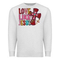 Oatmeal Heather love like jesus Premium Sweatshirt - OliviaCreatesArt