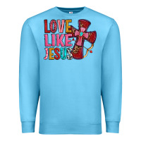 Ocean Blue love like jesus Premium Sweatshirt - OliviaCreatesArt