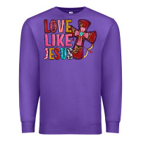 Purple love like jesus Premium Sweatshirt - OliviaCreatesArt