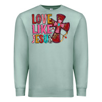 Seafoam love like jesus Premium Sweatshirt - OliviaCreatesArt
