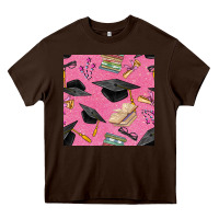 Chocolate Brown pink glitter graduation seamless pattern Heavy Core Tee - BundleAndBundleShop