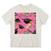 Cream pink glitter graduation seamless pattern Heavy Core Tee - BundleAndBundleShop