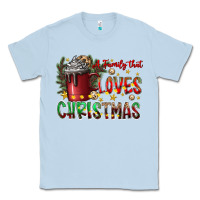 Dusty Blue afamilytloveschristmas Classic Tee - CowhideDigitalArt
