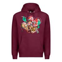 Burgundy nurse hearts Premium Hoodie - CowGirlArtShop
