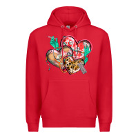 Red nurse hearts Premium Hoodie - CowGirlArtShop