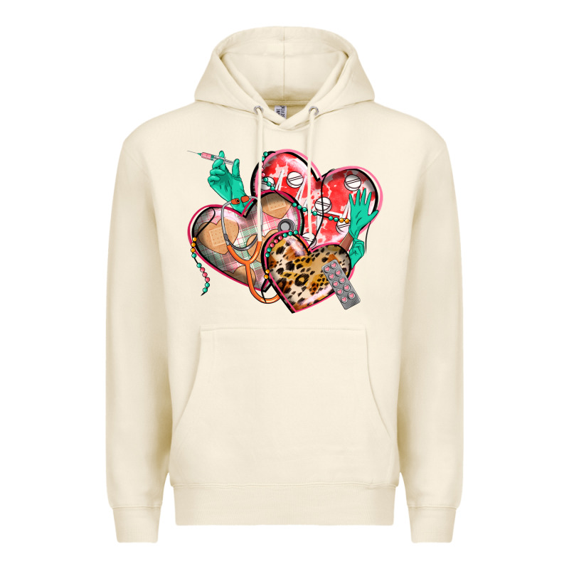 Nurse Hearts Premium Hoodie by CowGirlArtShop | Teevron