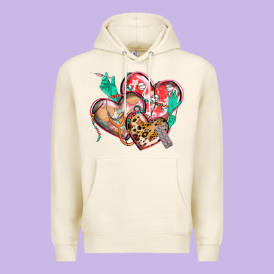 Nurse Hearts Premium Hoodie Designed By Cowgirlartshop