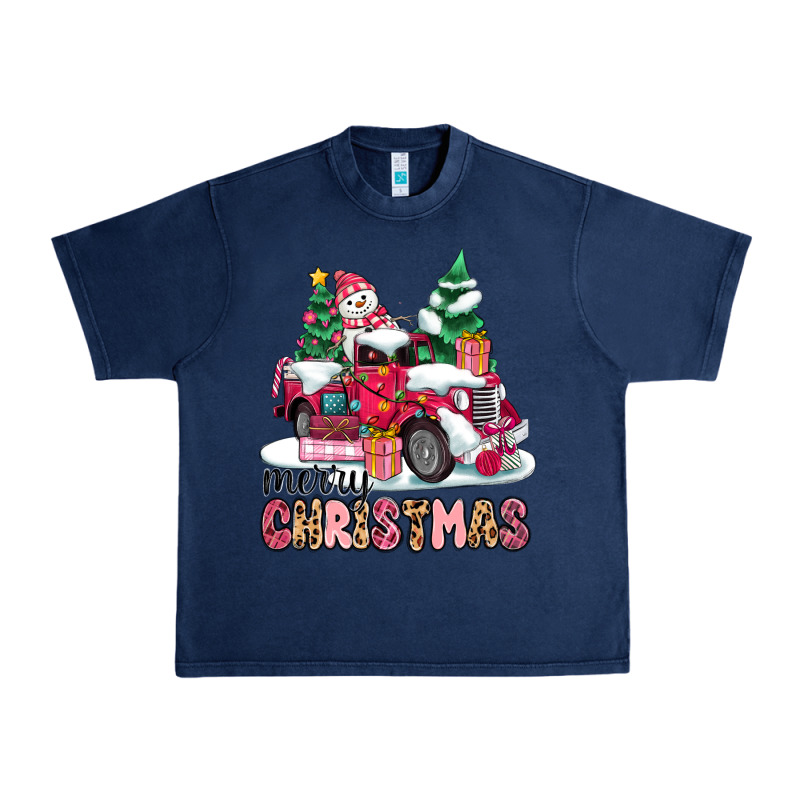 Pink Merry Christmas Urban Heavy Tee by MaliasSmallBusiness | Teevron