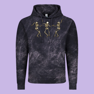 Dancing Skeletons Vintage Hoodie Designed By Maliassmallbusiness