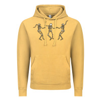 Vintage Mustard dancing skeletons Vintage Hoodie - MaliasSmallBusiness