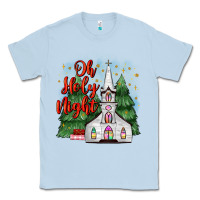 Dusty Blue christmas church oh holy night Classic Tee - MaliasSmallBusiness