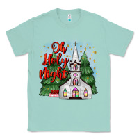 Seafoam christmas church oh holy night Classic Tee - MaliasSmallBusiness