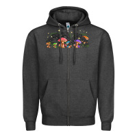 Charcoal Heather magic mushroom Zipper Hoodie - TumblerDesignByShophia