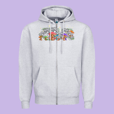 Magic Mushroom Zipper Hoodie Designed By Tumblerdesignbyshophia