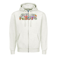 Oatmeal Heather magic mushroom Zipper Hoodie - TumblerDesignByShophia