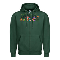 Sports Green magic mushroom Zipper Hoodie - TumblerDesignByShophia