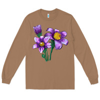 Pasque Flower Illustrations Long Sleeve Tee | Teevron