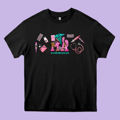 Medical Assistant Elements Heavy Core Tee Designed By Adodesignshop
