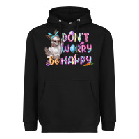 Black Don't worry be happy Easter Heavyweight Hoodie - CowGirlArtShop