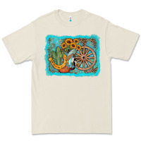 Bone western wooden wheel cowboy boots Premium Tee - AdoDesignShop