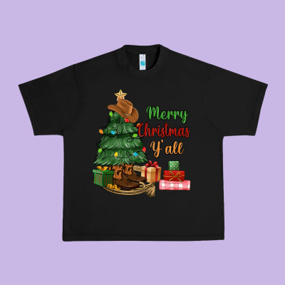 Merry Christmas Y'all Urban Heavy Tee Designed By Maliassmallbusiness