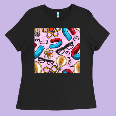Physics Seamless Pattern Ladies Tee Designed By Bundleandbundleshop