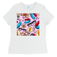 White physics seamless pattern Ladies Tee - BundleAndBundleShop