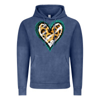 Vintage Denim Glitter Leopard Heart Vintage Hoodie - Jasminsmagicworld