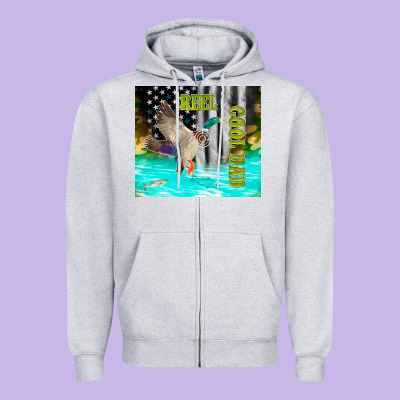 Reel Cool Dad Bass Zipper Hoodie Designed By Tumblerdesignbyshophia