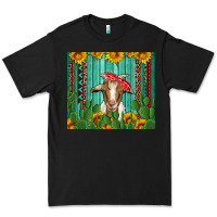 Black goat with sunflower and cactus Premium Tee - Artiststas