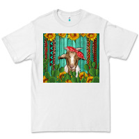 White goat with sunflower and cactus Premium Tee - Artiststas