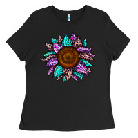 Black sunflower leopard color Ladies Tee - JahusDesignShop